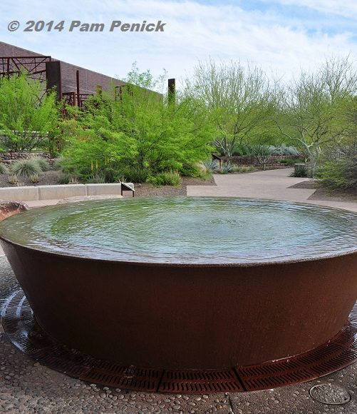 A vessel brimming with water is a symbol of abundance in an arid climate. Inscribed on the rim is the saying, “The frog does not drink up the pond in which he lives.”