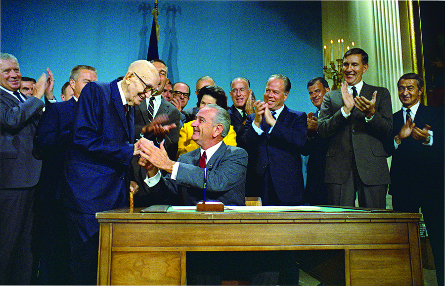 CAP Presidential Authorization by President Lyndon B. Johnson. Johnson signed the Colorado River Basin Project Act into law
