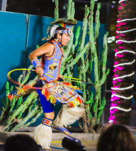 Tony Duncan performing Hoop Dancing at Mesa Arts Center event.