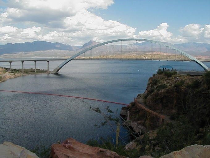 Bridge over Roosevelt Lake in Arizona