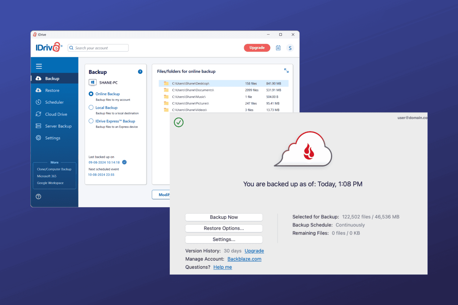 idrive backup vs backblaze