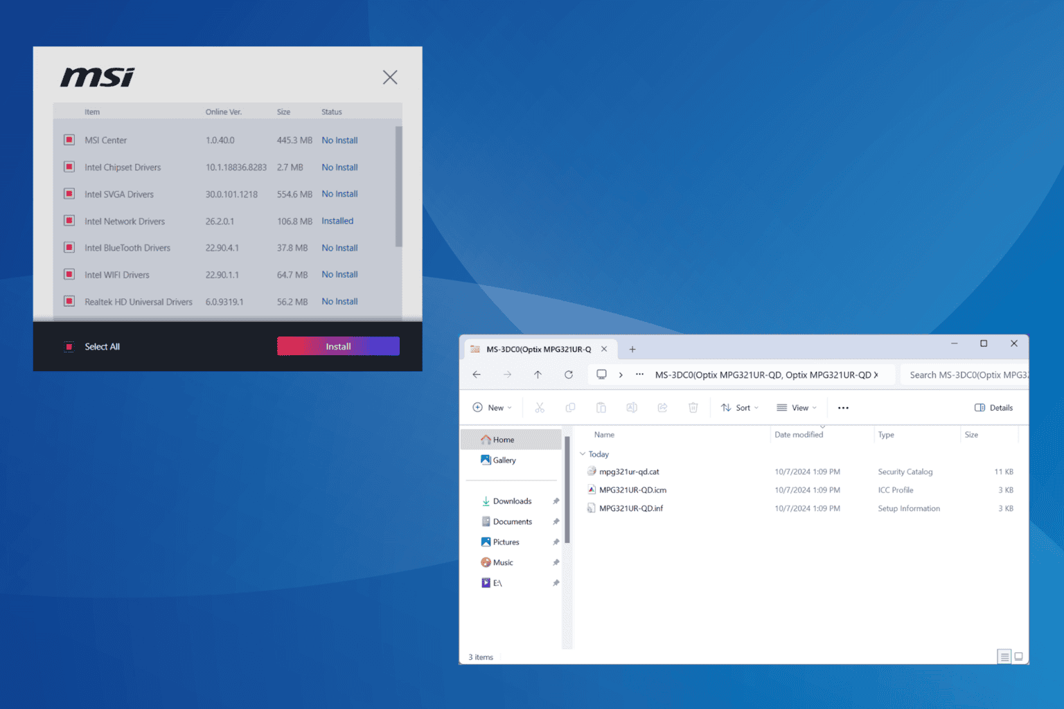 msi monitor driver for Windows