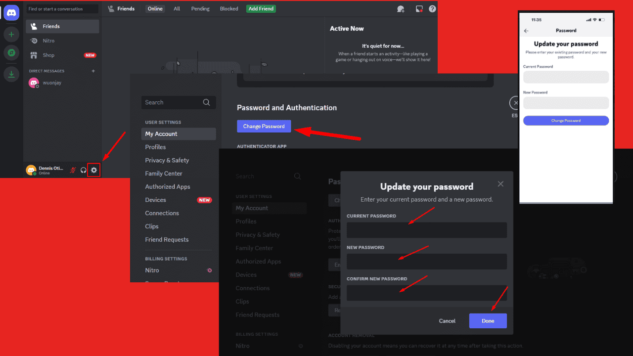 Discord Change Password